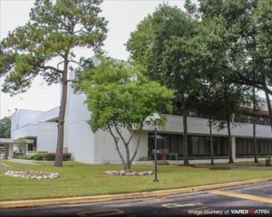 side view of one of Exxon's Brookhollow office buildings