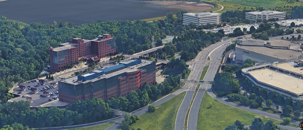 google 3d aerial imagery of 51, 101 and 103 jfk turnpike in short hills new jersey