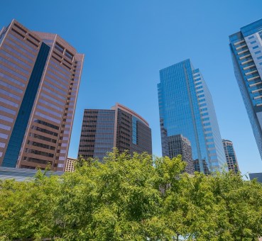 view of downtown phoenix that includes One Arizona Center office tower