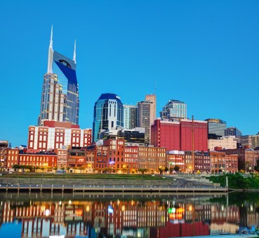 shutterstock photo of downtown nashville early in the morning