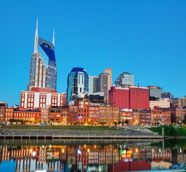 shutterstock photo of downtown nashville early in the morning
