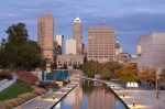 view of downtown indianapolis, indiana, during autumn