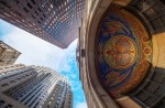 historic ITT building main entrance mozaic 75 broad street manhattan new york