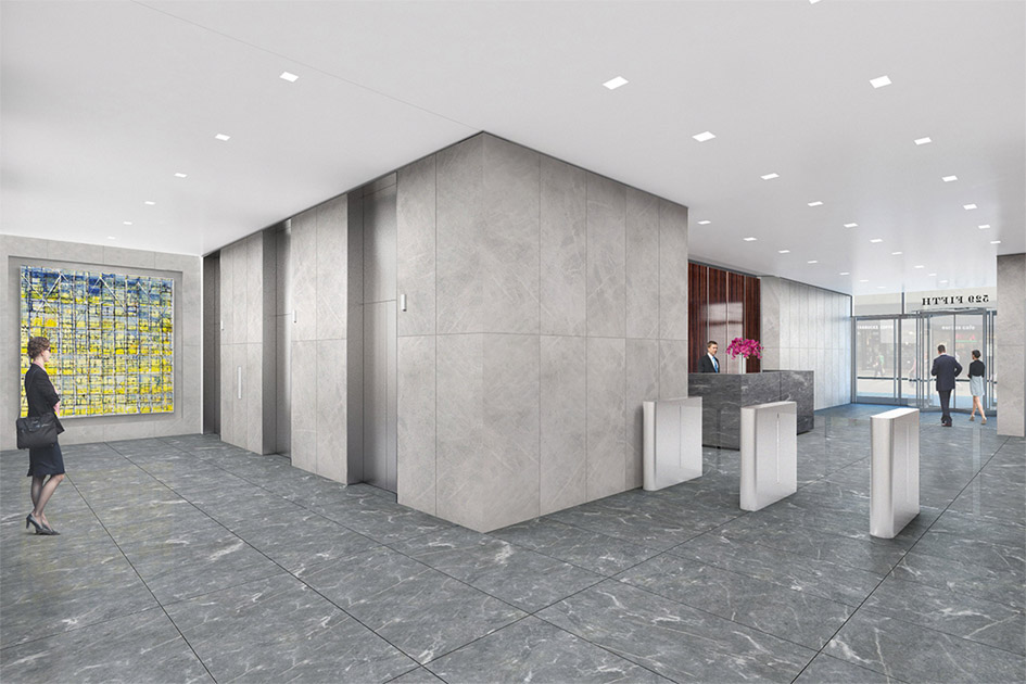 renovated lobby (rendering)
