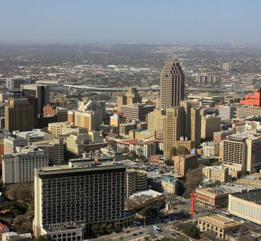 aerial view of san antonio texas cityscape