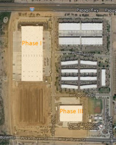 satellite view of the Coldwater Depot Logistics Center in Avondale, Arizona at 1100 North 127th Avenue courtesy of USGS