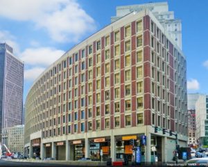 View of Central Plaza office building in Boston, from the corner at cambridge st and somerset street