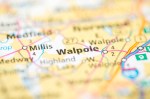 map section centered on Walpole Massachusetts