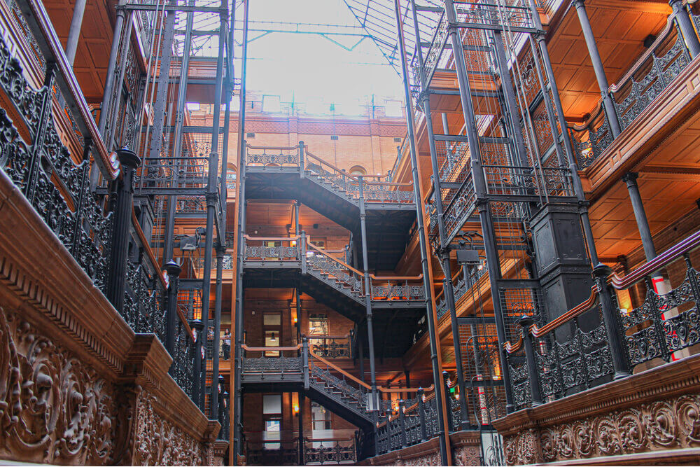 The Bradbury Building's recognizable interior.