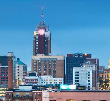 The skyline of Lansing, Mich., the Midwestern metro gaining the most residents from metro-to-metro migration