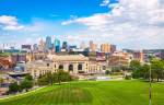 distant view of office and commercial real estate buildings in downtown Kansas City