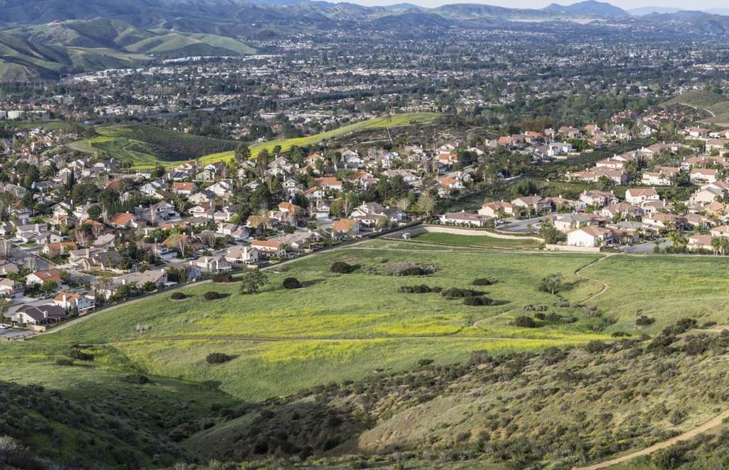 Hilltop view of Simi Valley suburban submarket of the Los Angeles metropolitan area