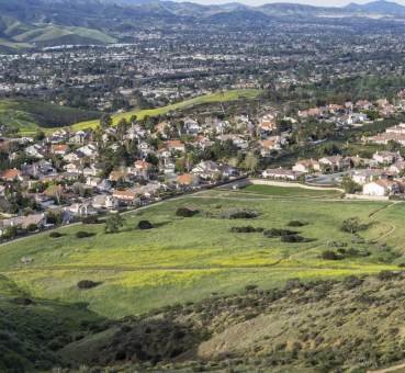 Hilltop view of Simi Valley suburban submarket of the Los Angeles metropolitan area