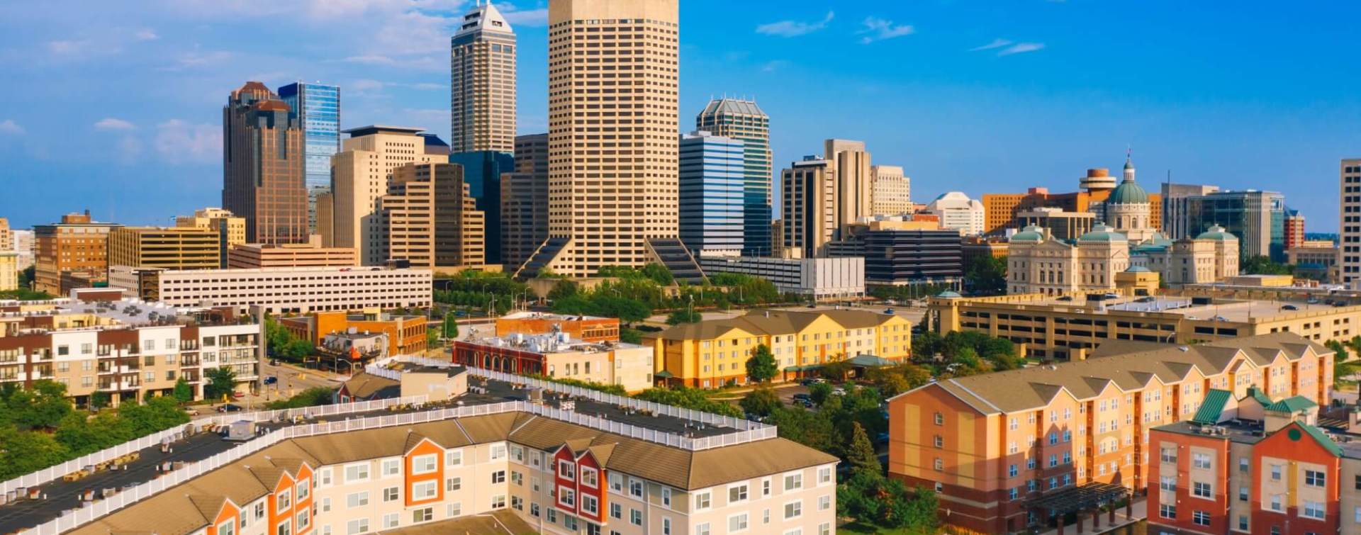 landscape view of the central business district of the Indianapolis metropolitan area