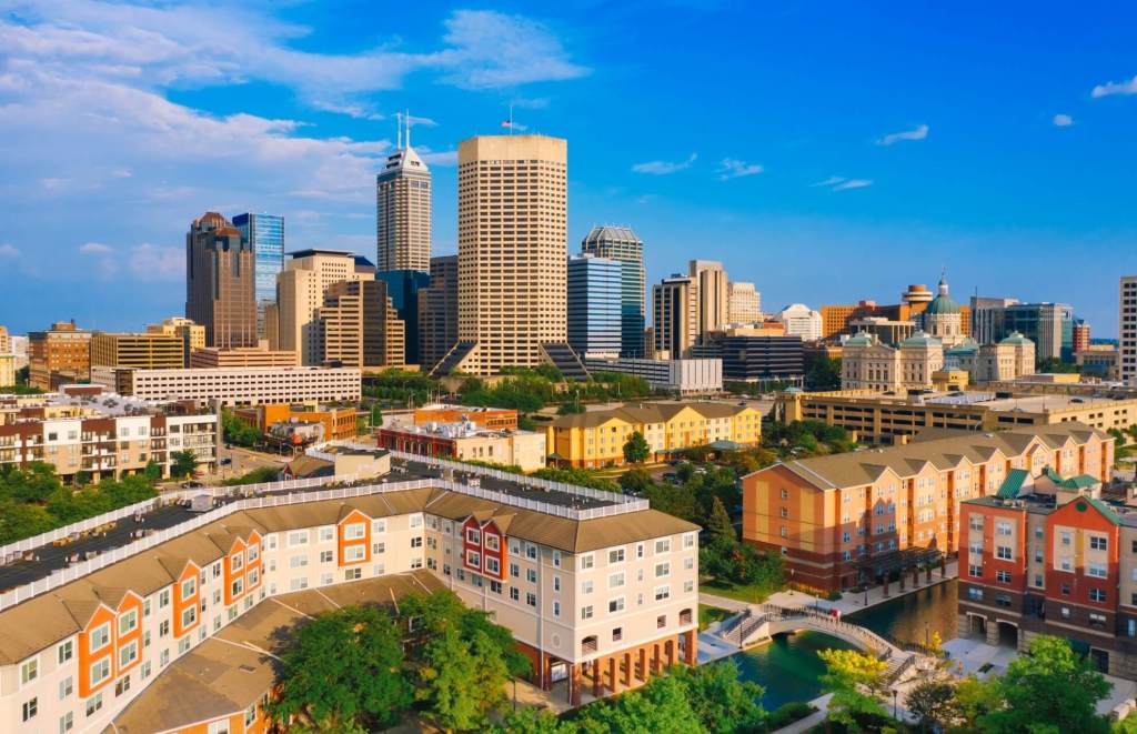 landscape view of the central business district of the Indianapolis metropolitan area