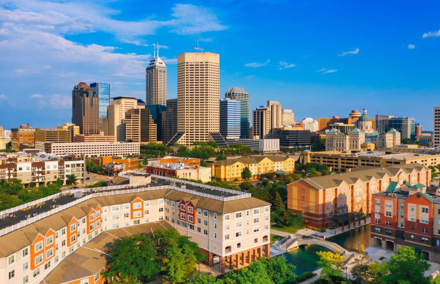 landscape view of the central business district of the Indianapolis metropolitan area