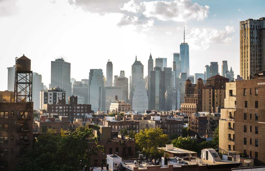 aerial view of Financial District