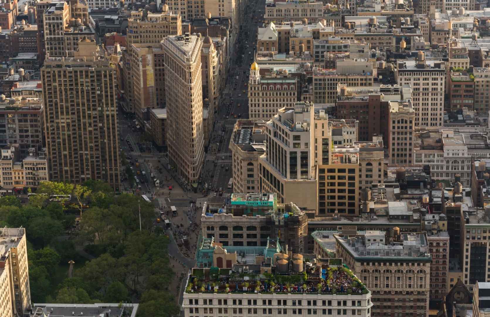Aerial view of Flatiron Building
