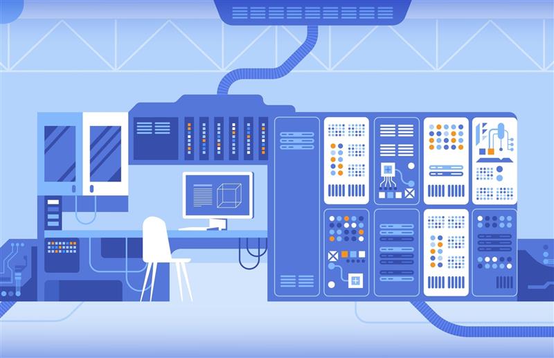 Illustration of tech scene