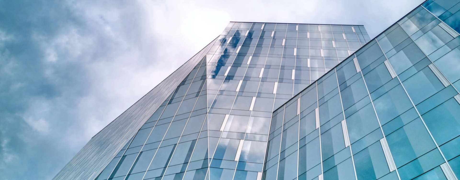 steel and glass facade of office space property