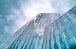 steel and glass facade of office space property
