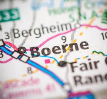 map detail showing boerne texas northwest of san antonio texas
