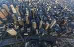 aerial view from above of skyscrapers in downtown los angeles