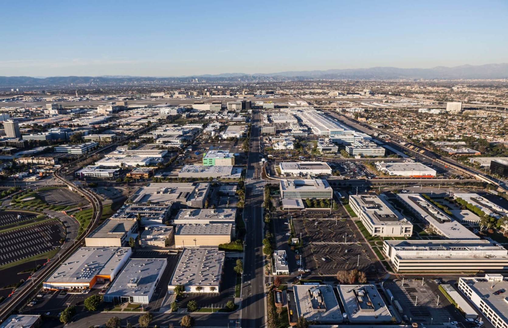 aerial panoramic view of properties in and near el segundo california