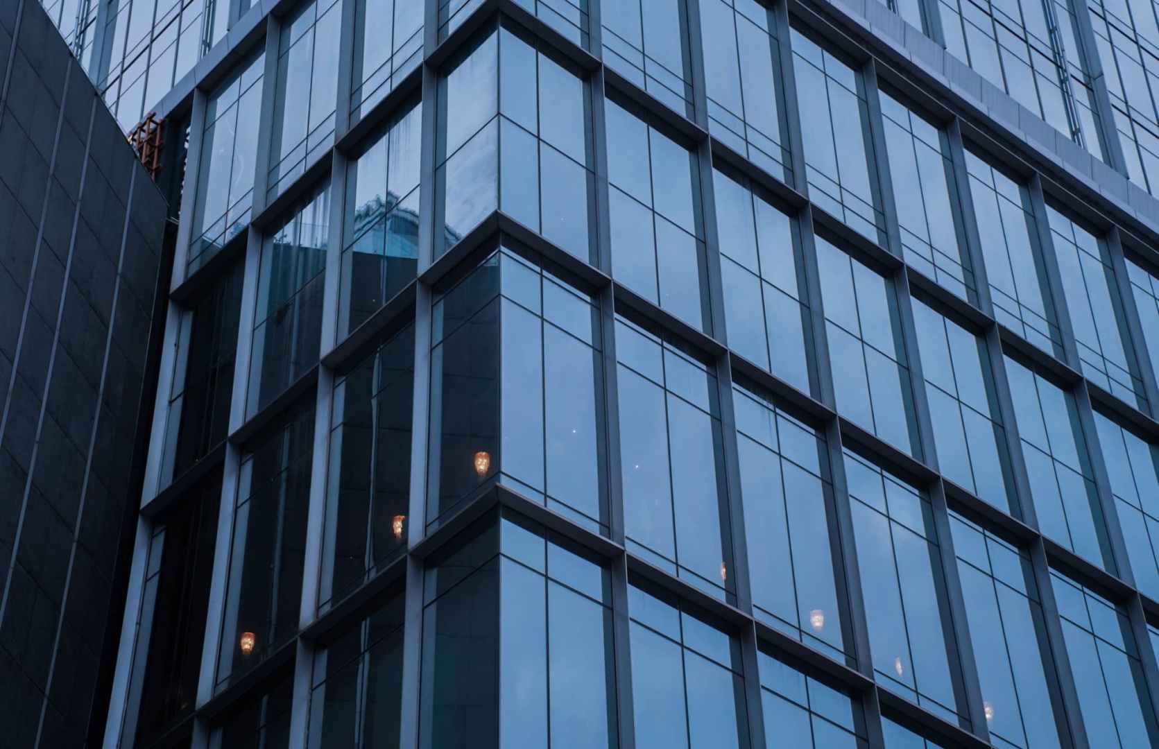 glass facade of office building