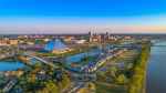 Memphis tennessee central business district aerial panoramic view