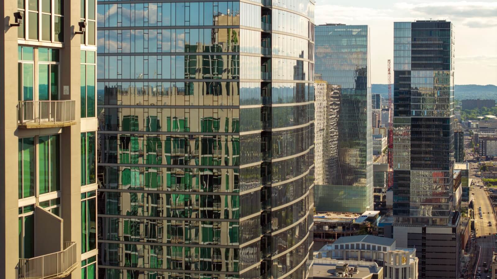 nashville tennessee central business district office building facade