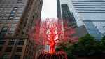 View of Madison Avenue buildings and tree sculpture