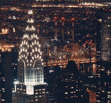 The Chrysler Building illuminated at night