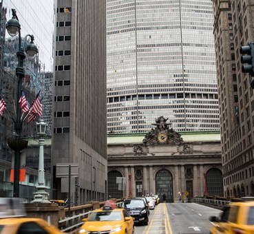 Grand Central terminal and taxis