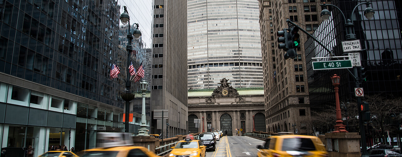 Grand Central terminal and taxis