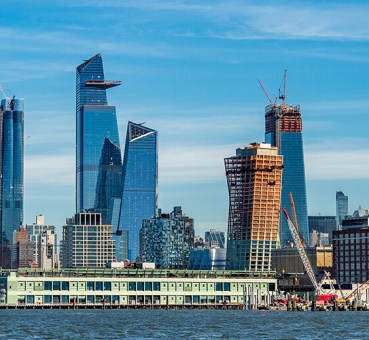 The Hudson Yards development seen from New Jersey