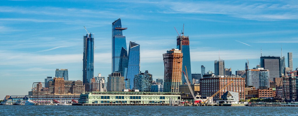The Hudson Yards development seen from New Jersey