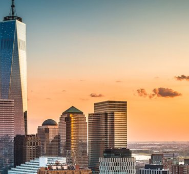 View over Lower Manhattan and One World Trade Center