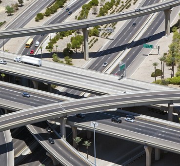 Aerial view of the Stack interchange in Phoenix