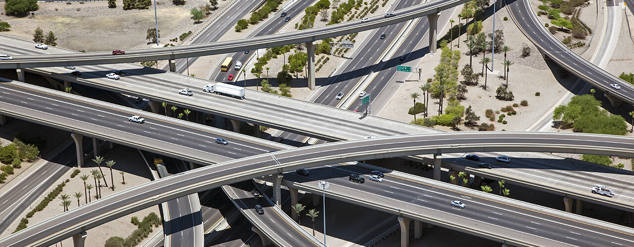 Aerial view of the Stack interchange in Phoenix