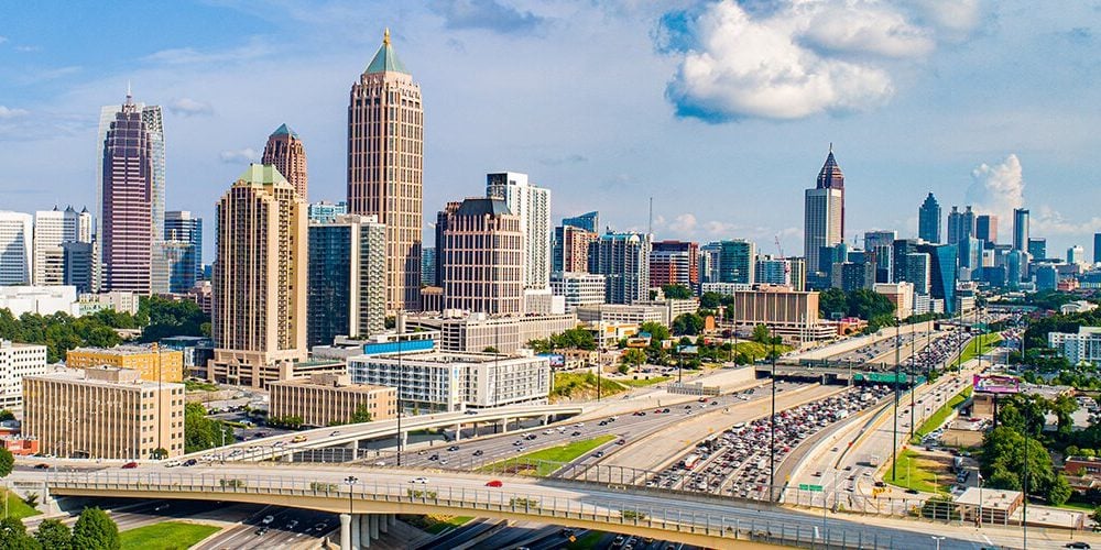 Atlanta Georgia Downtown Skyline Aerial