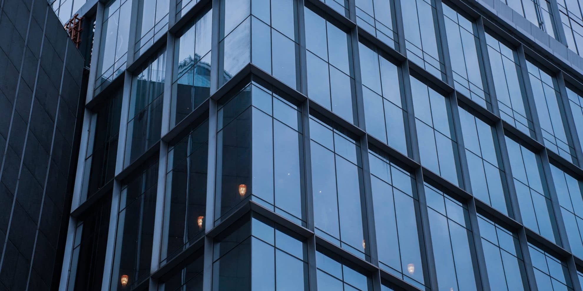 glass facade of office building