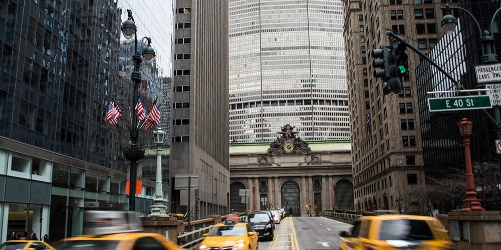 Grand Central terminal and taxis
