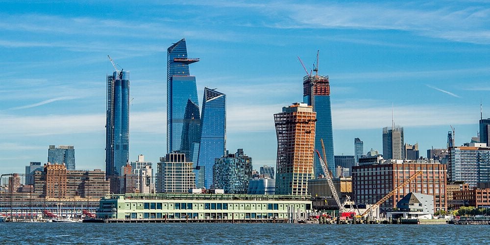 The Hudson Yards development seen from New Jersey