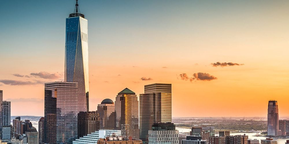 View over Lower Manhattan and One World Trade Center