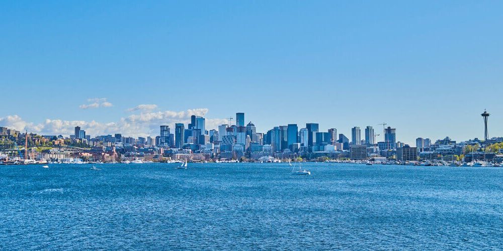 Seattle central business districts office space and skyline