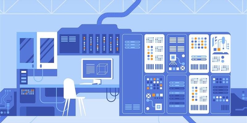 Illustration of tech scene