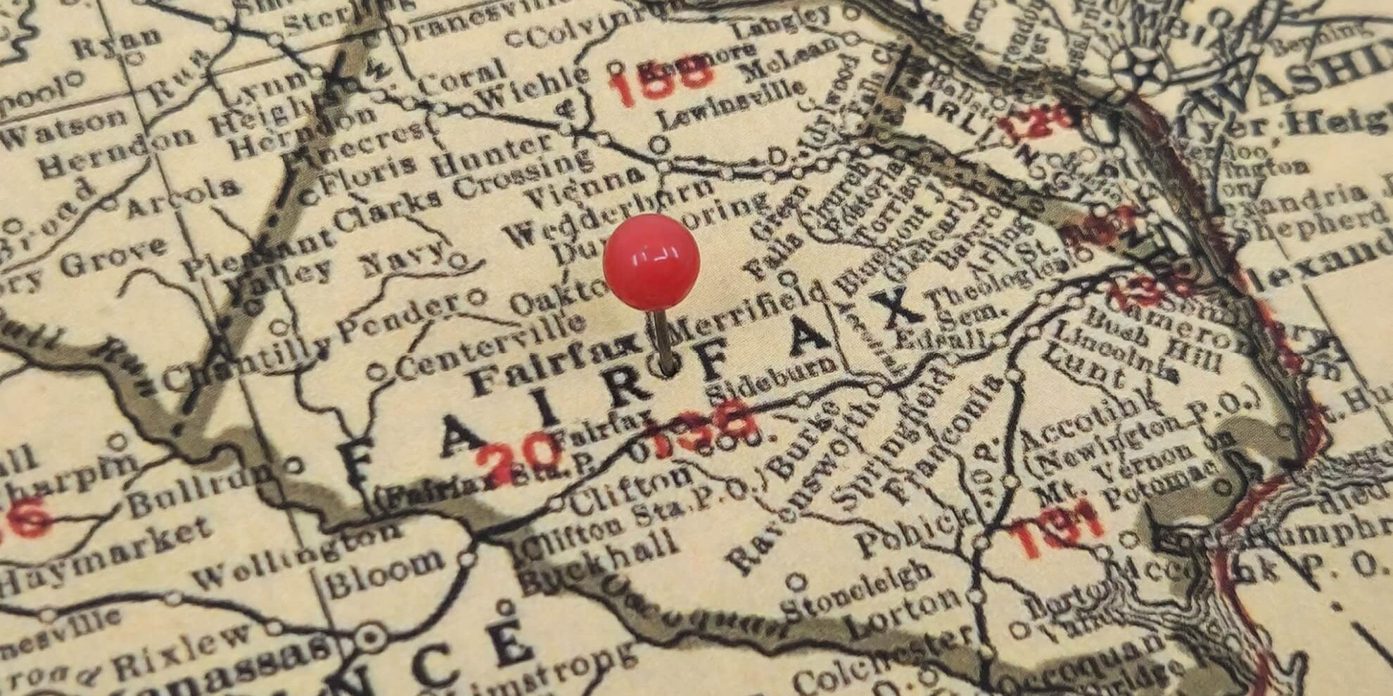 map location of chantilly virginia within fairfax county