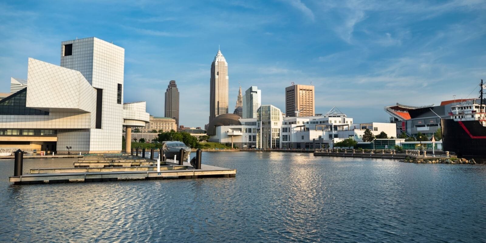 cleveland ohio skyline from the water