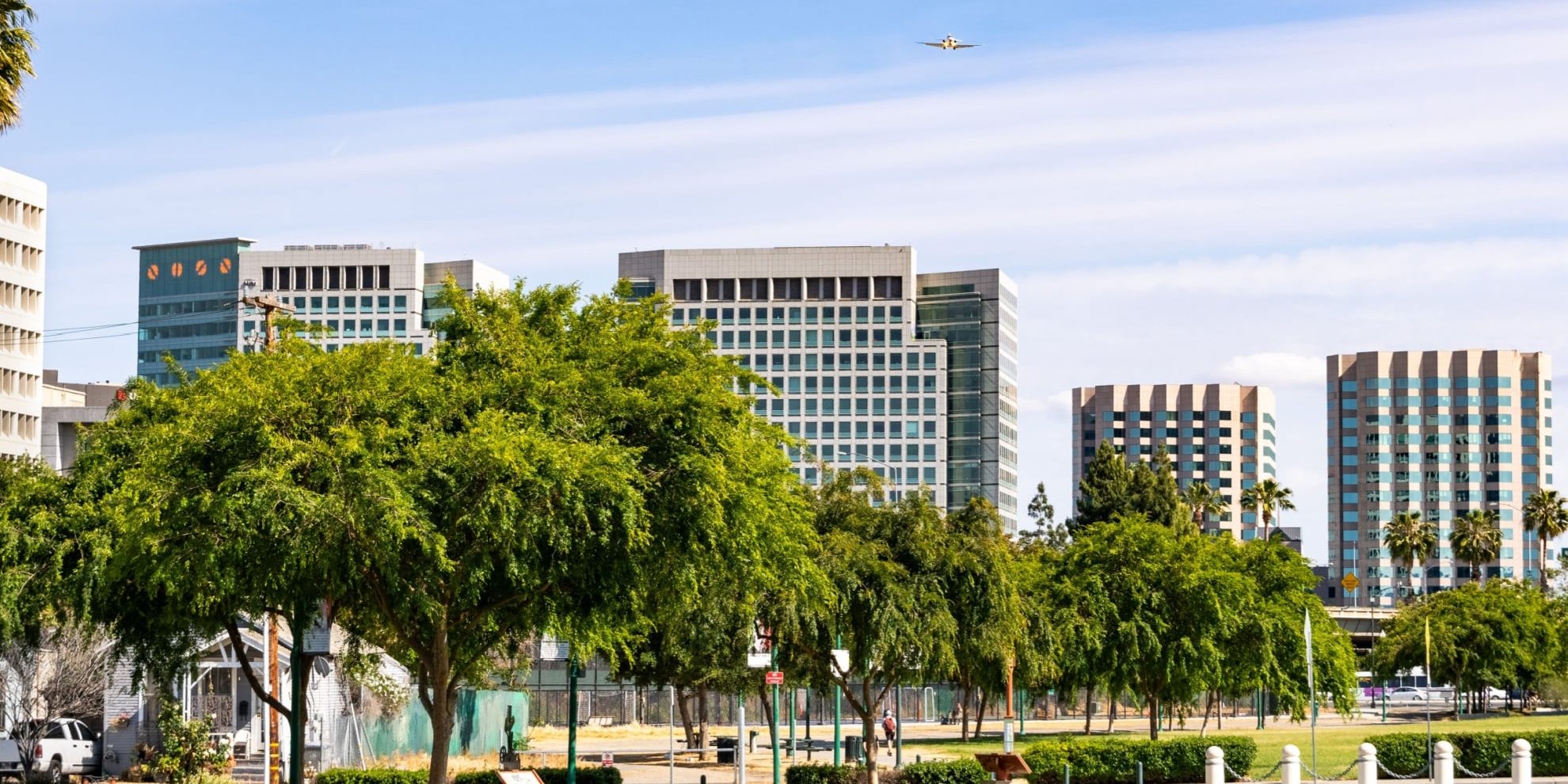 Panoramic view of downtown San Jose California office space properties